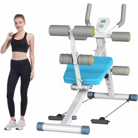 Height Adjustable Ab Trainer Abdominal Whole Body Workout Machine Waist Cruncher Core Toner, Leg, Thighs, Buttocks Shaper with 4 Intensity Levels