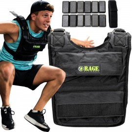 Adjustable Weighted Vest Men and Women, Black, (36 lbs) Weight Capacity, (12 x 3 lbs) Removable Iron Rucking Weights, Weighted Vest for Walking, Body Weight Training, Cardio Workouts, Strength