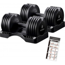 Adjustable Dumbbell 12.5/25lb Set of 2 Weight Training Fitness Exercise Body Workout 5 in 1 for Home Gym Beginners Woman