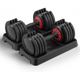 Adjustable Dumbbell 25/55LB Single Dumbbell 5 Weight Options Dumbbell Anti-Slip Metal Handle, Ideal Home Exercise Equipment